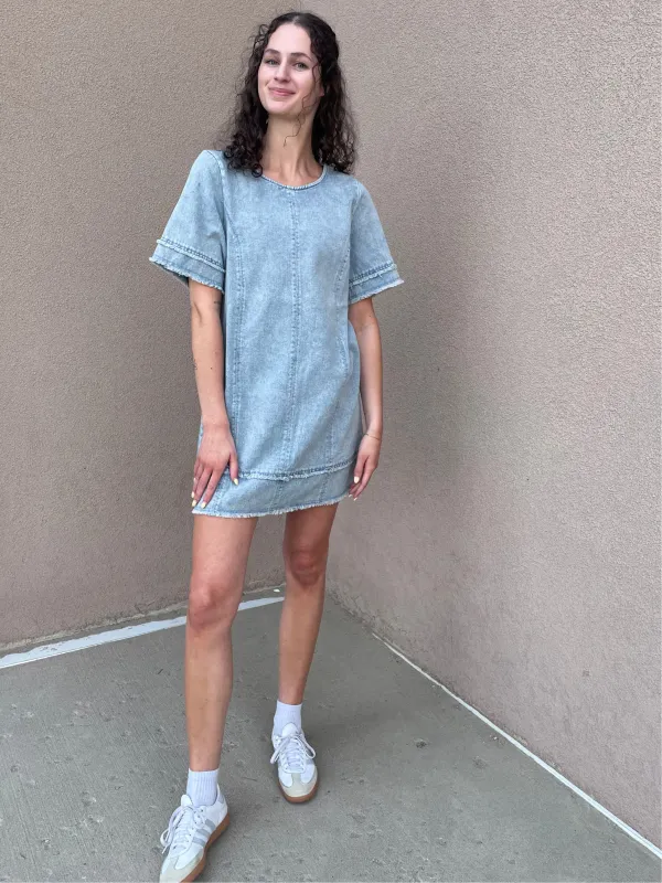 Oversize Denim Shift Dress sold by Uforia Muse