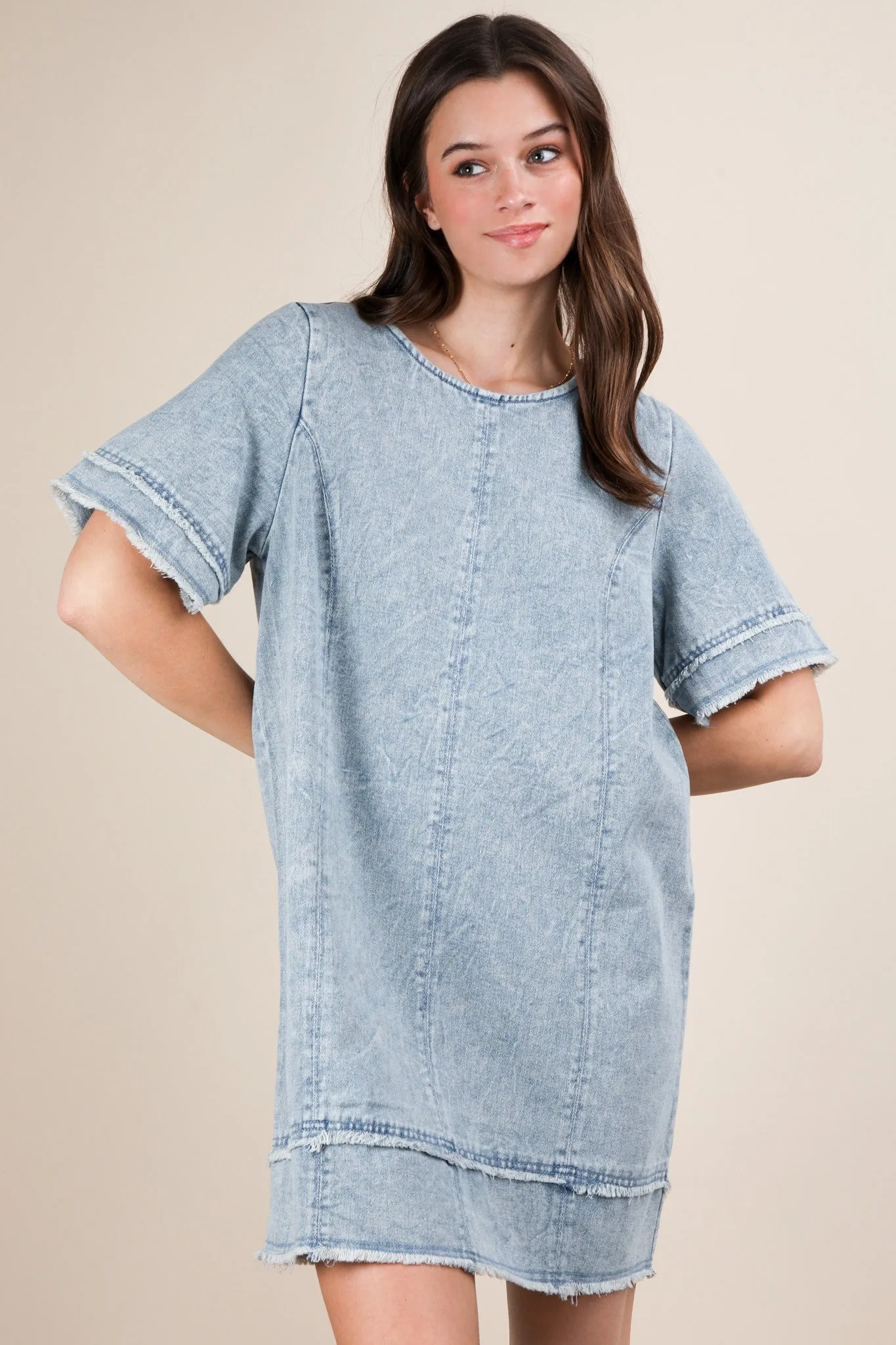 Oversize Denim Shift Dress sold by Uforia Muse product image thumbnail 2