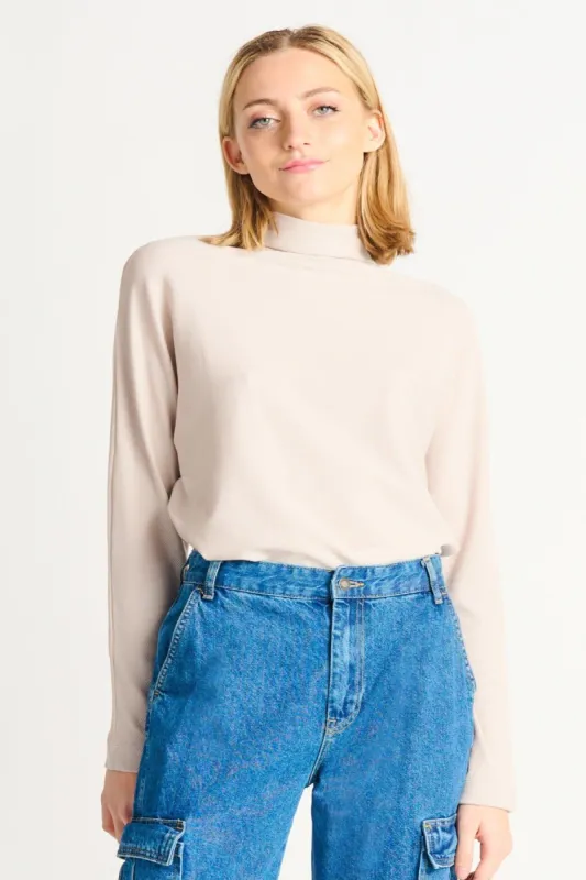 Sandstone Ribbed Mockneck- Dex sold by Uforia Muse