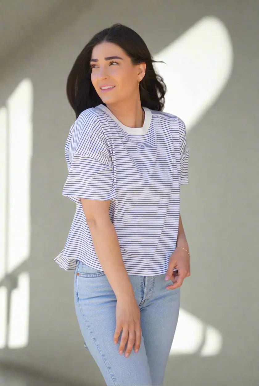 Mazzy Striped Tee- Shop Teach sold by Uforia Muse