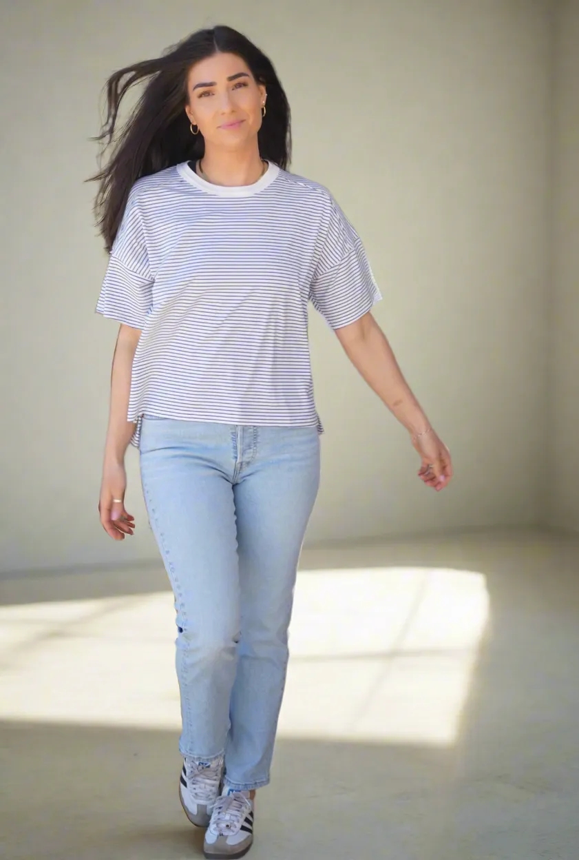 Mazzy Striped Tee- Shop Teach sold by Uforia Muse product image thumbnail 2