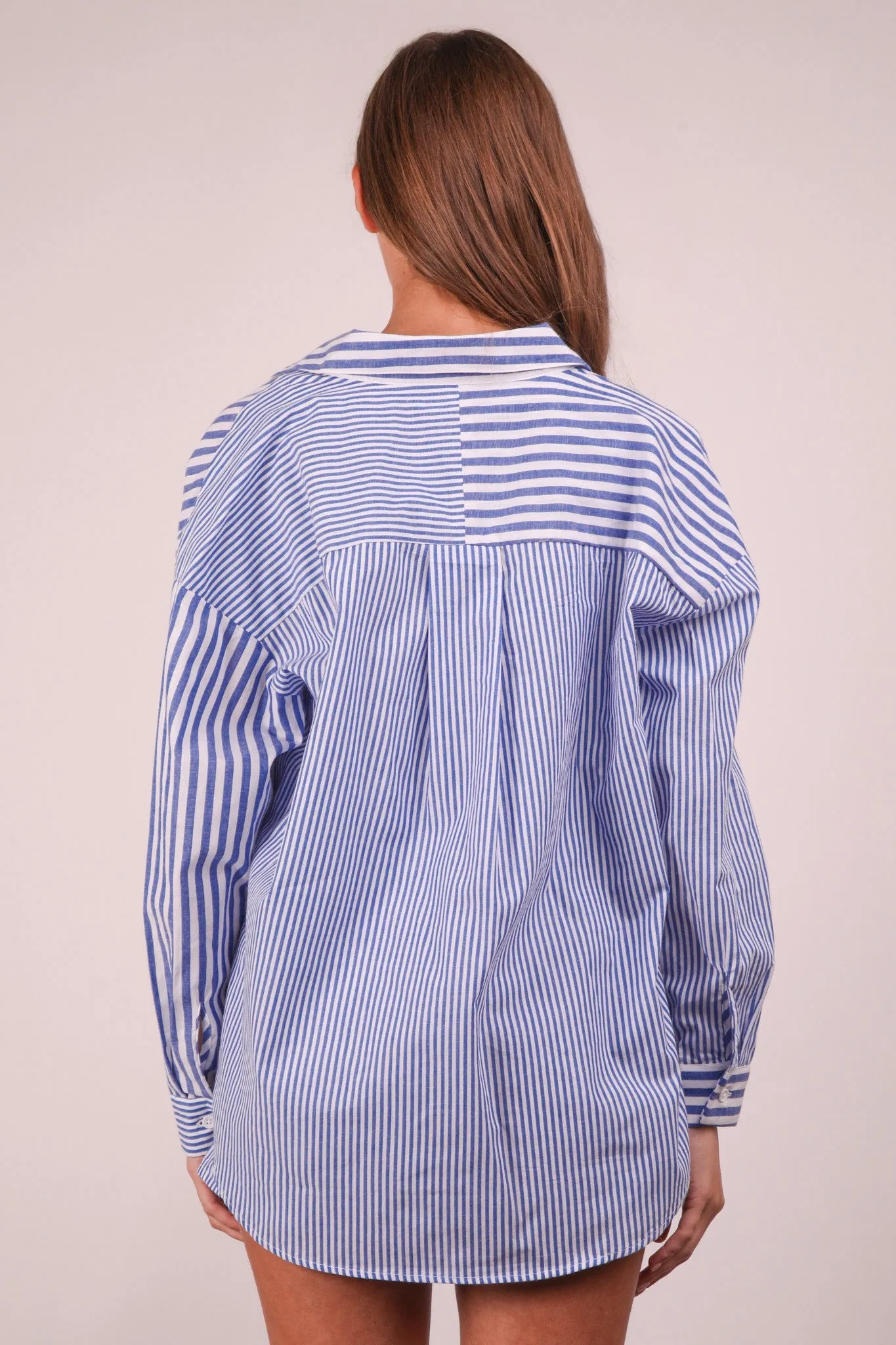 Braylen Striped Shirt-Blue sold by Uforia Muse product image thumbnail 4