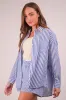 Braylen Striped Shorts-Blue sold by Uforia Muse