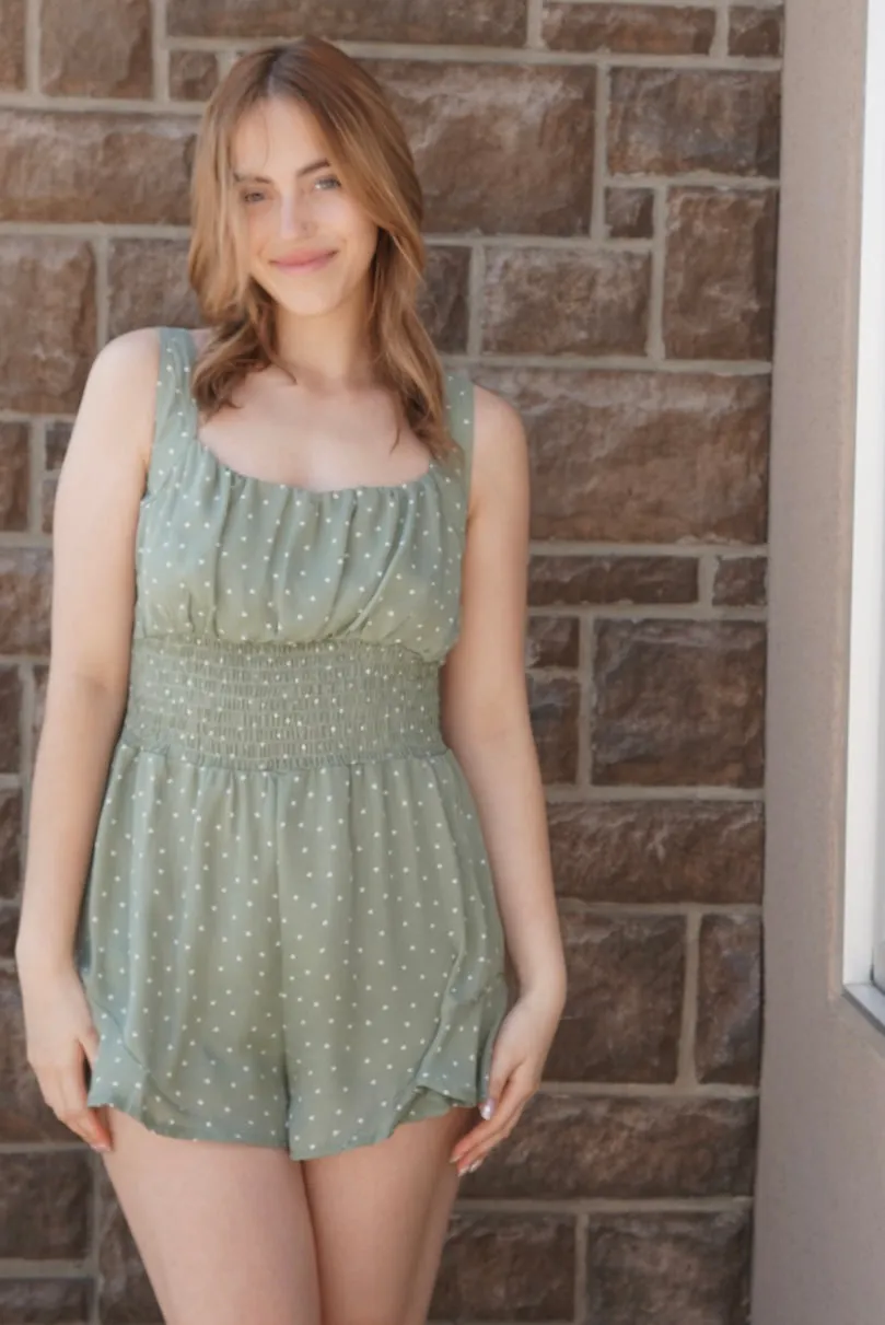 Sage Heart Romper sold by Uforia Muse