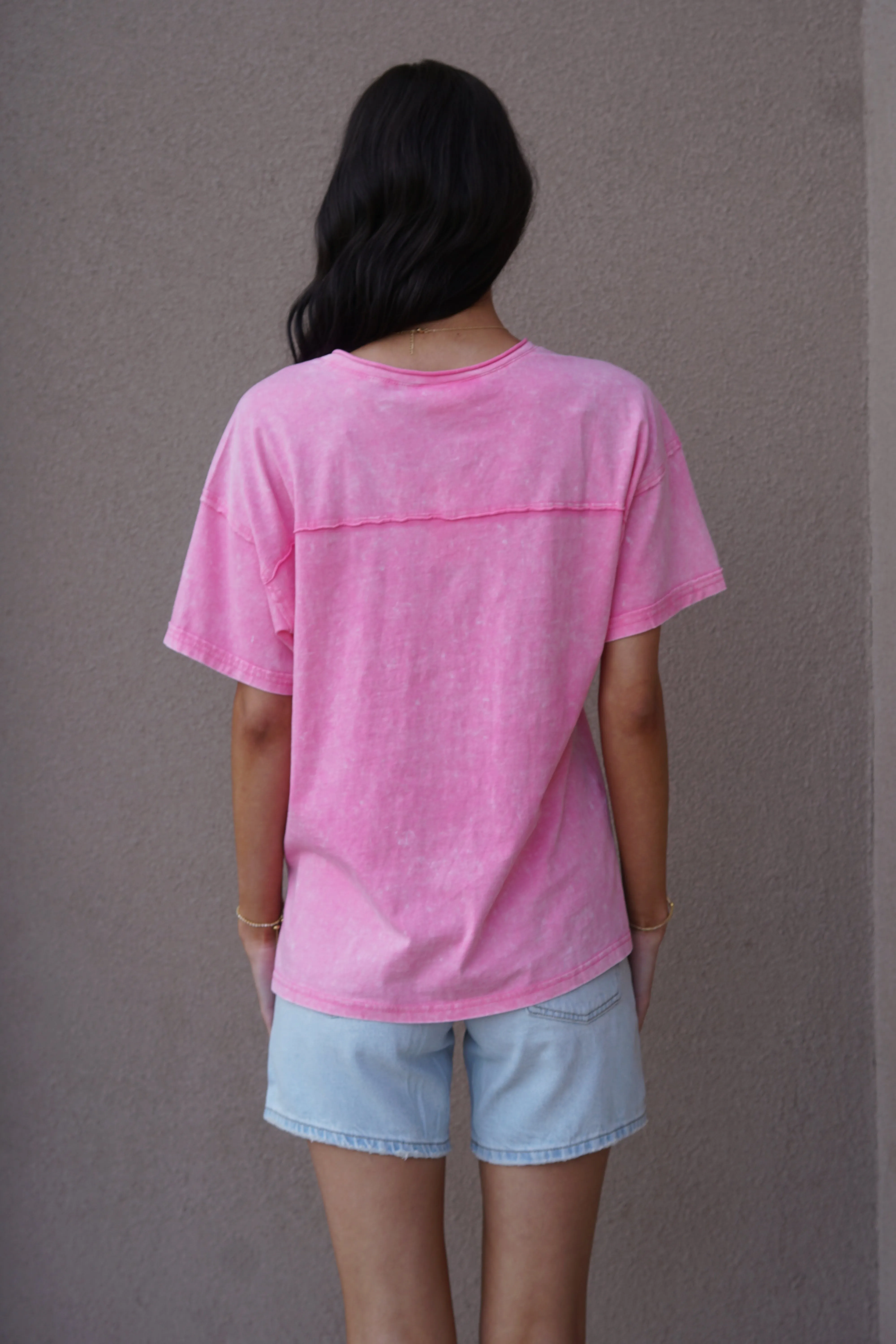 Mineral Wash Tee-Pink sold by Uforia Muse product image thumbnail 3