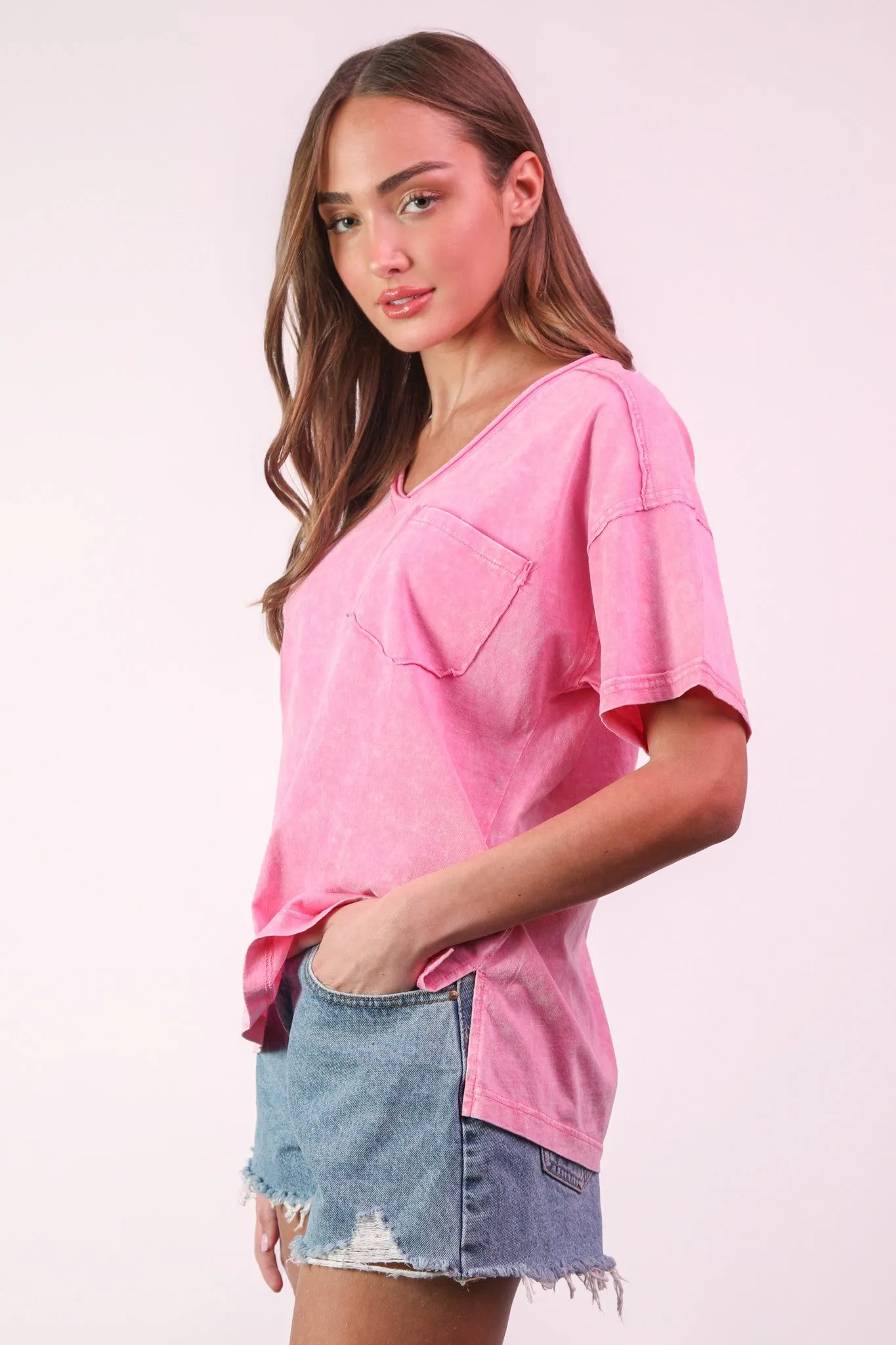 Mineral Wash Tee-Pink sold by Uforia Muse product image thumbnail 5