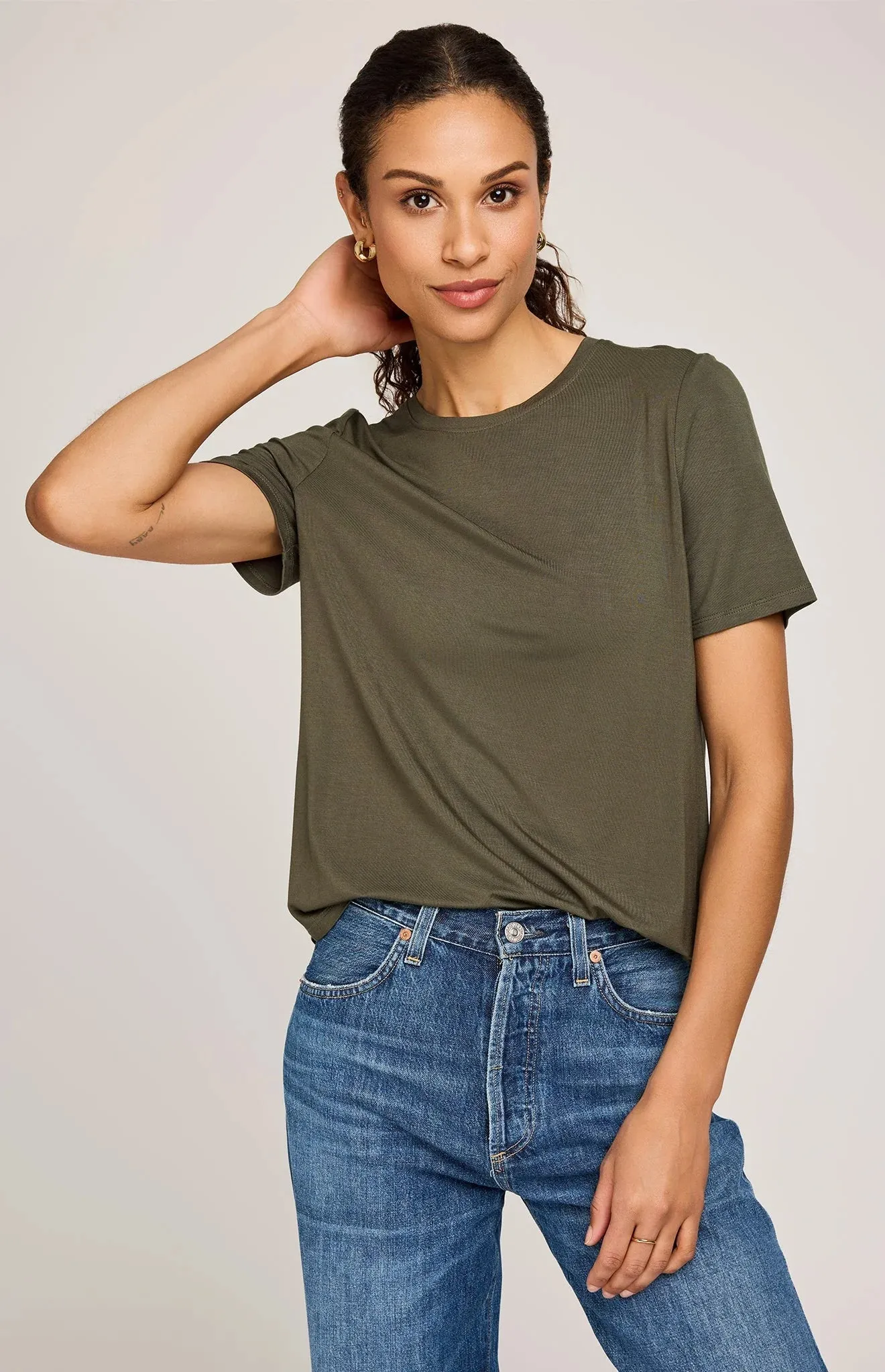 Brielle Tee- Jasper- Gentle Fawn sold by Uforia Muse product image thumbnail 3