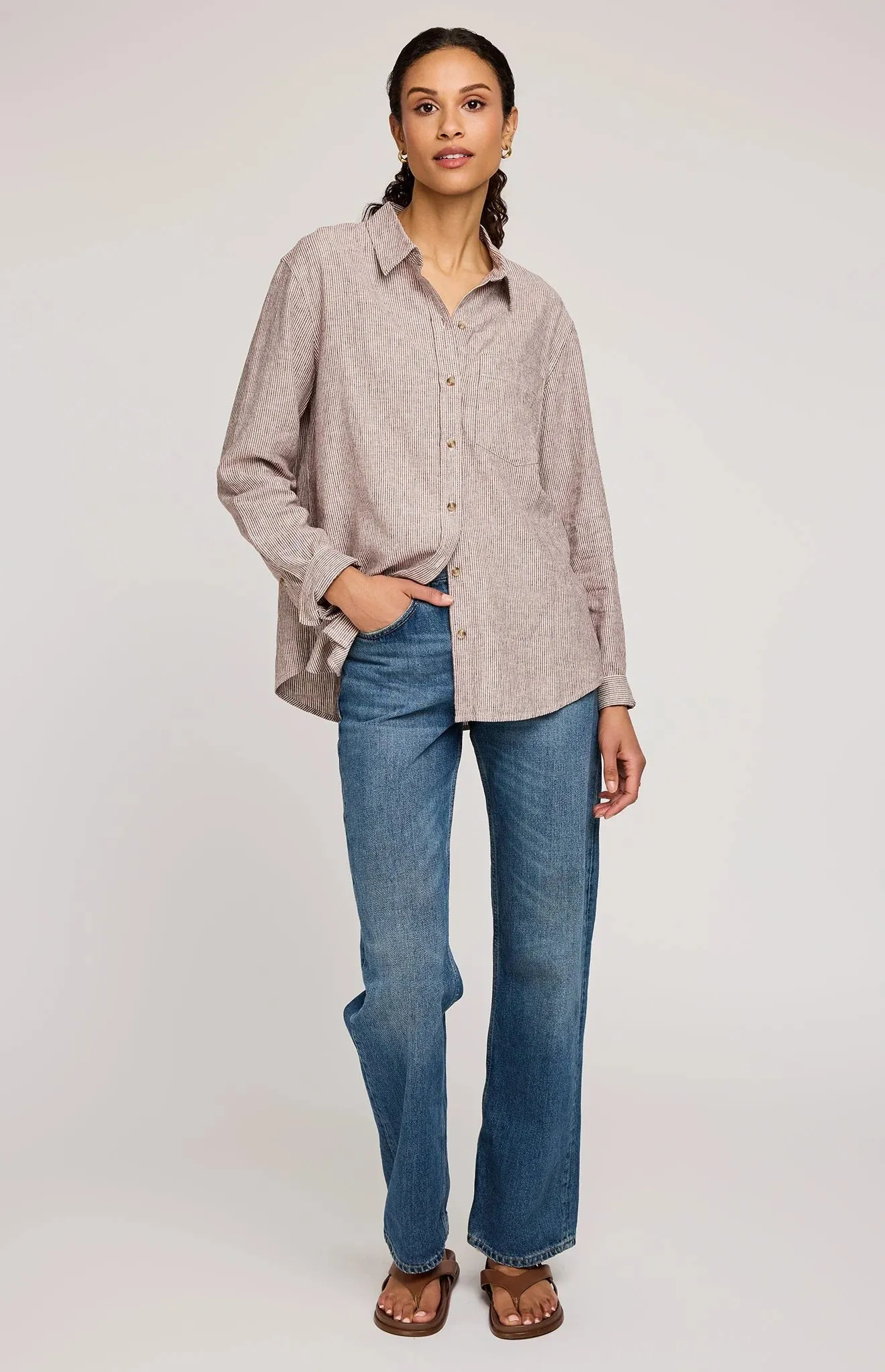 Arabella Stripe Shirt- Gentle Fawn sold by Uforia Muse
