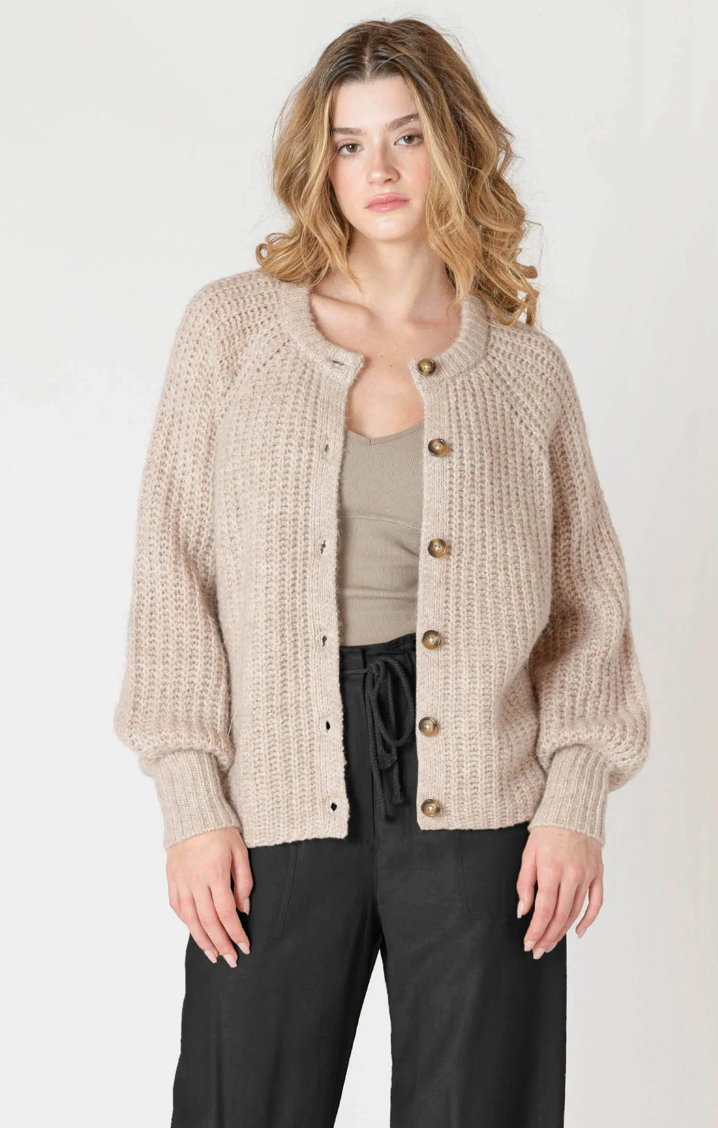 Oat Melange Cardigan-Dex sold by Uforia Muse