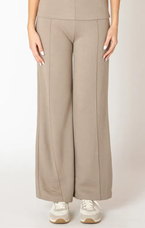 Taupe Pull OnPant- Black Tape sold by Uforia Muse