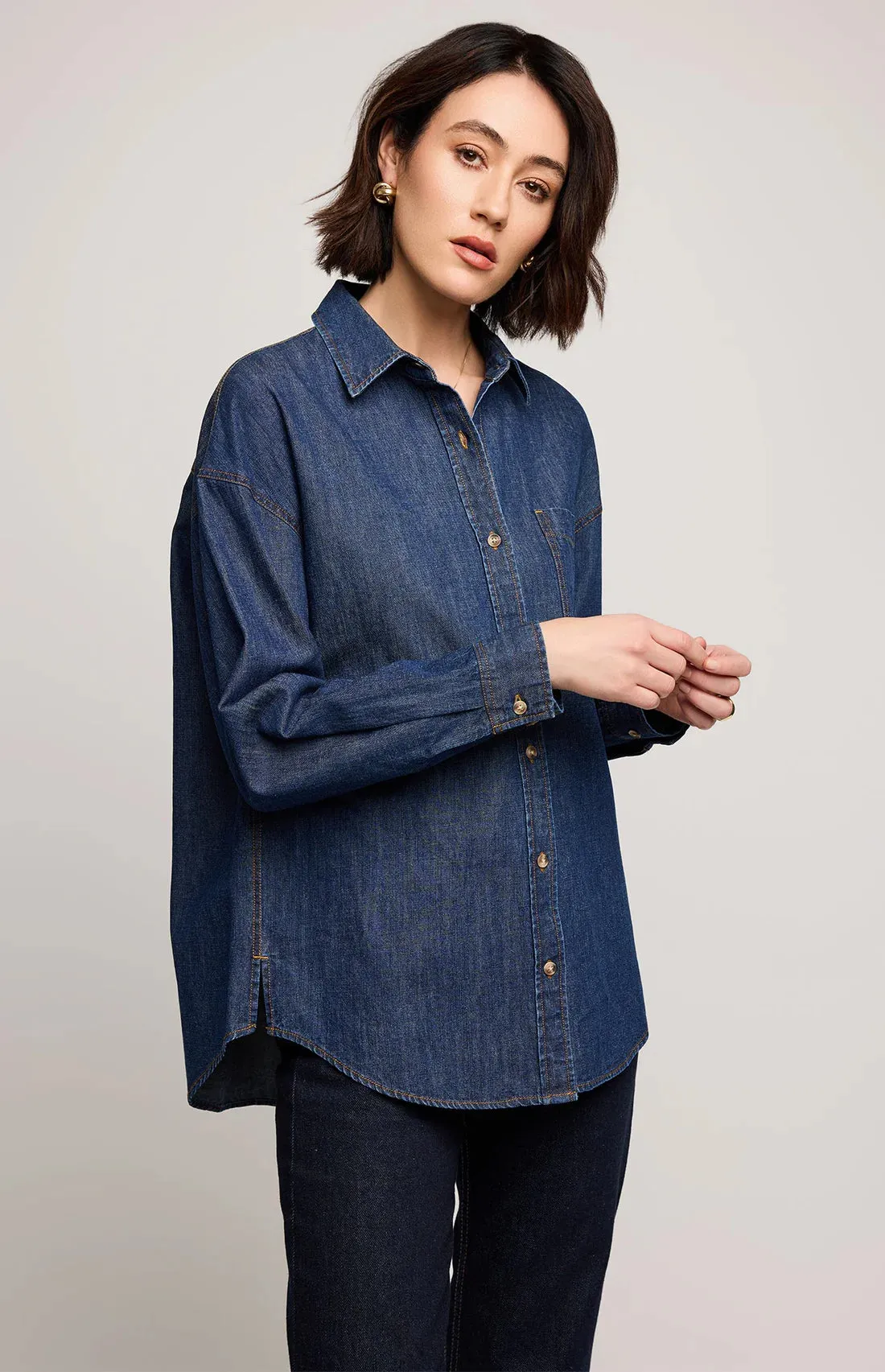 Whitney Denim Shirt-Gentle Fawn sold by Uforia Muse product image thumbnail 3
