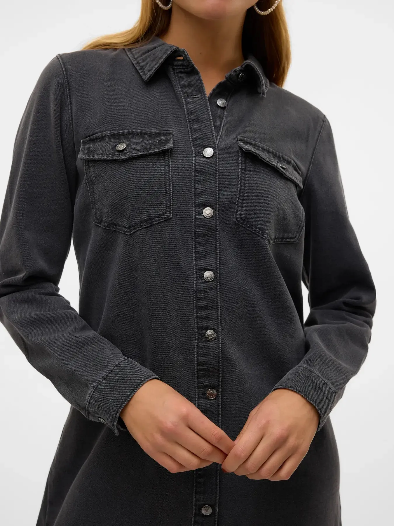 Jennie LS Denim Dress-BLK-Vero Moda sold by Uforia Muse product image thumbnail 5