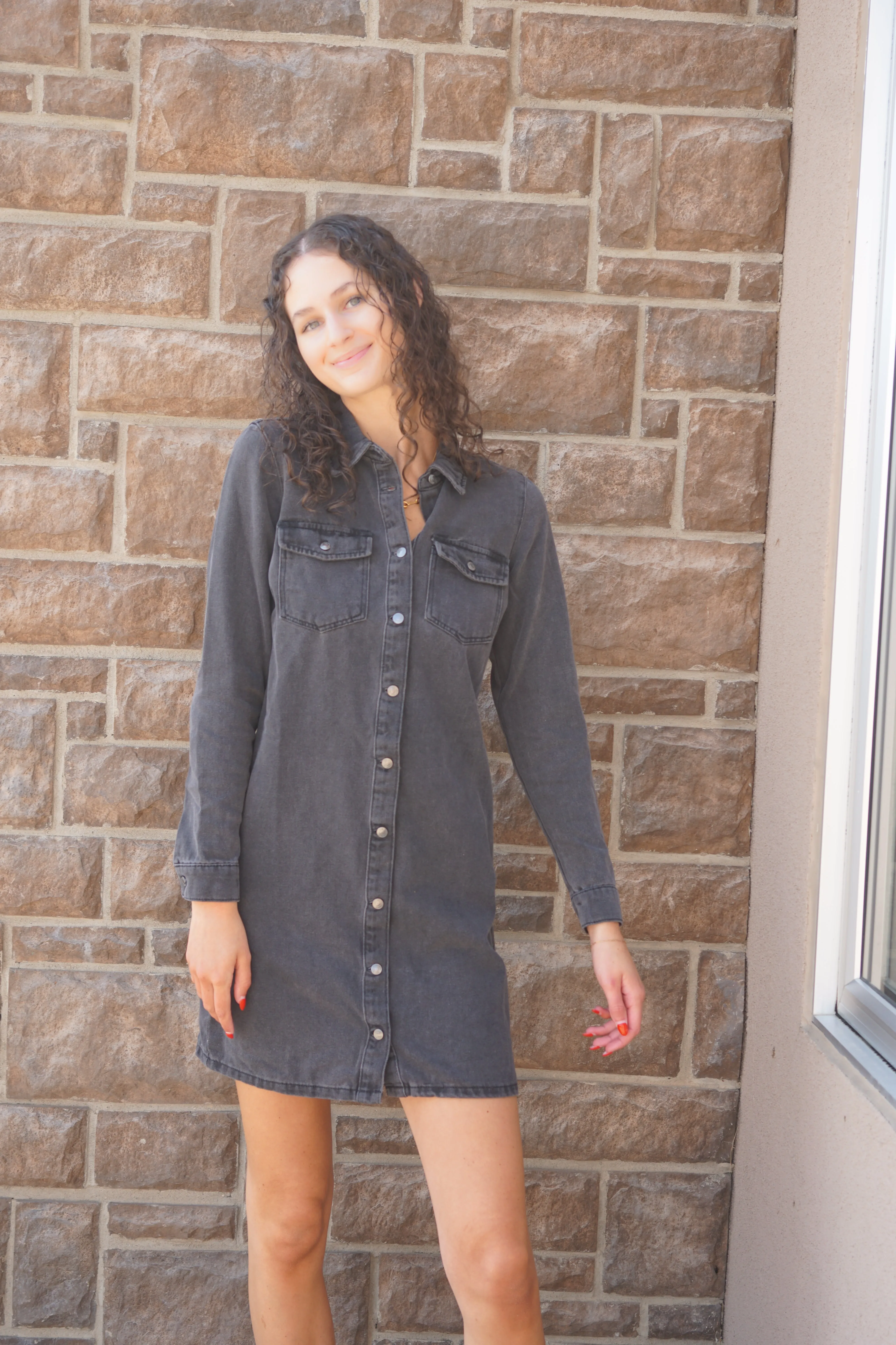 Jennie LS Denim Dress-BLK-Vero Moda sold by Uforia Muse product image thumbnail 4