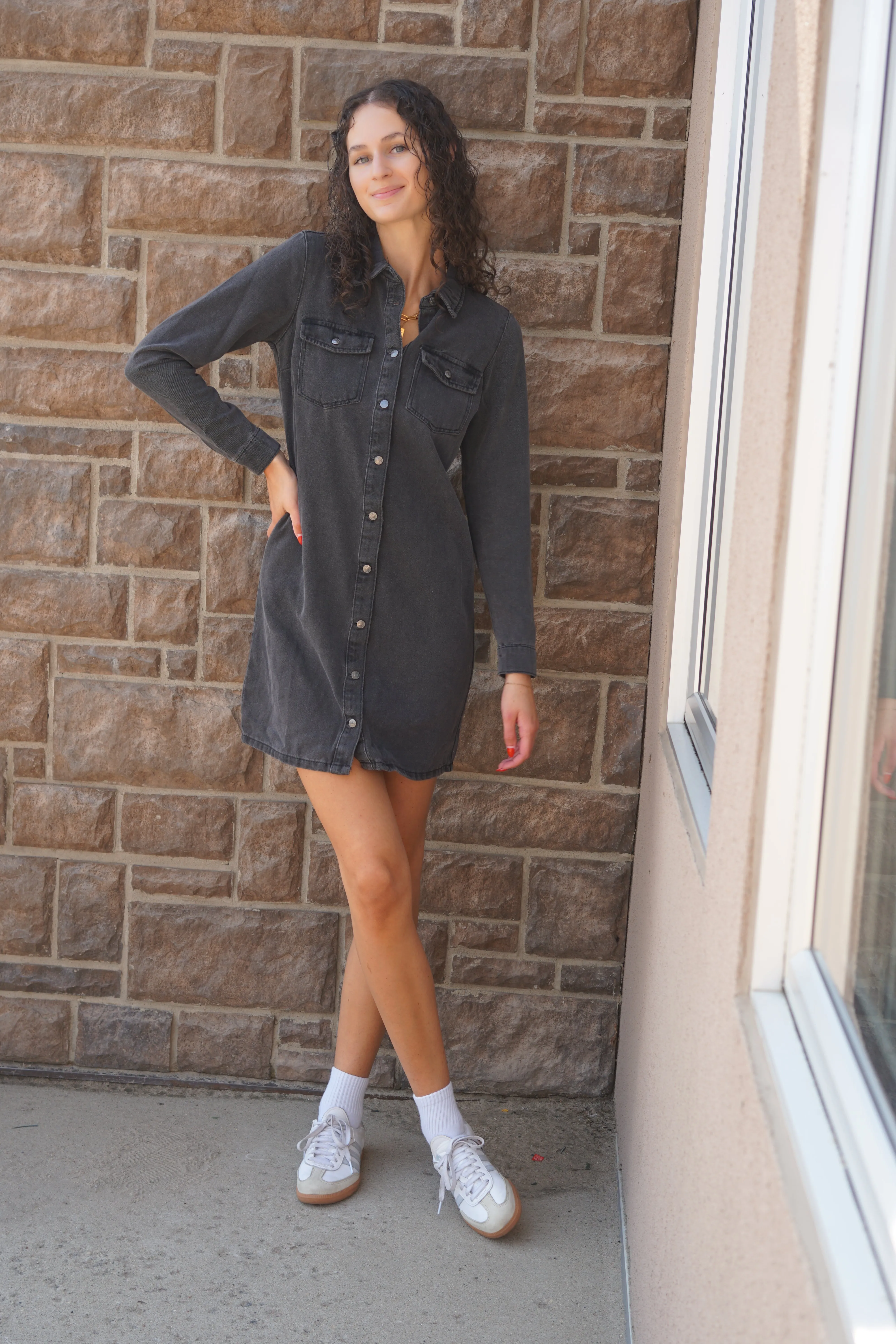 Jennie LS Denim Dress-BLK-Vero Moda sold by Uforia Muse product image thumbnail 2