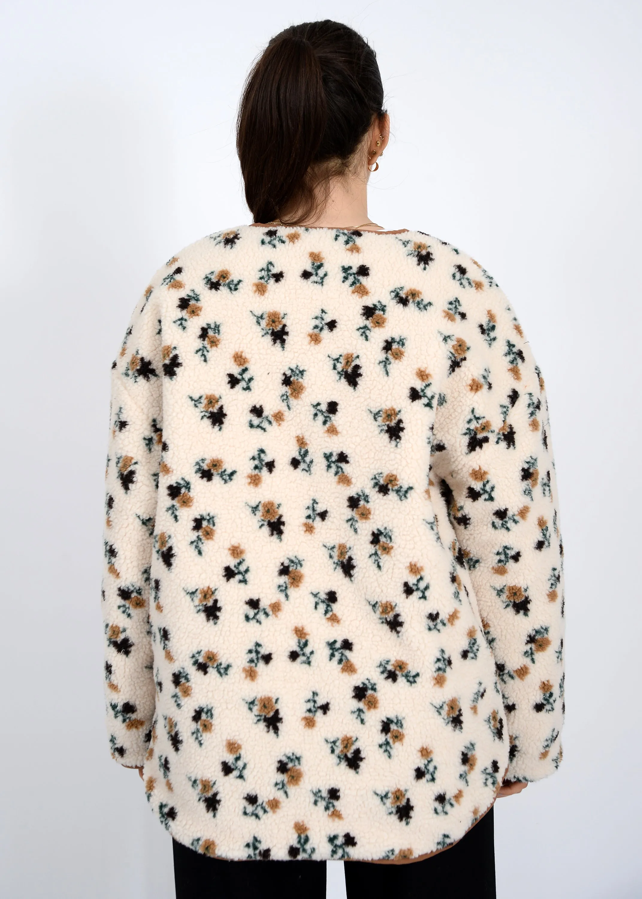 Sophia Sherpa Button Jacket- Rd Style sold by Uforia Muse product image thumbnail 2