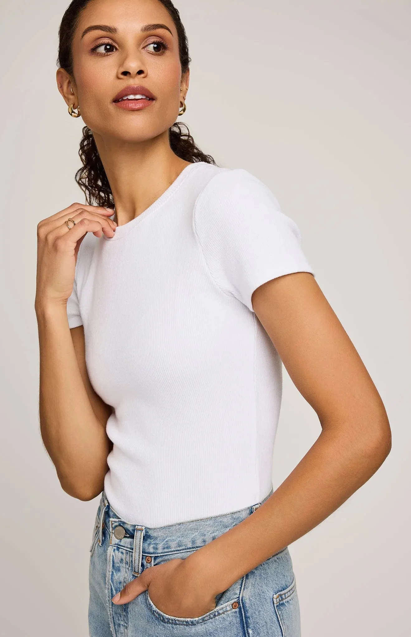 Tate Ribbed Tee-Gentle Fawn sold by Uforia Muse
