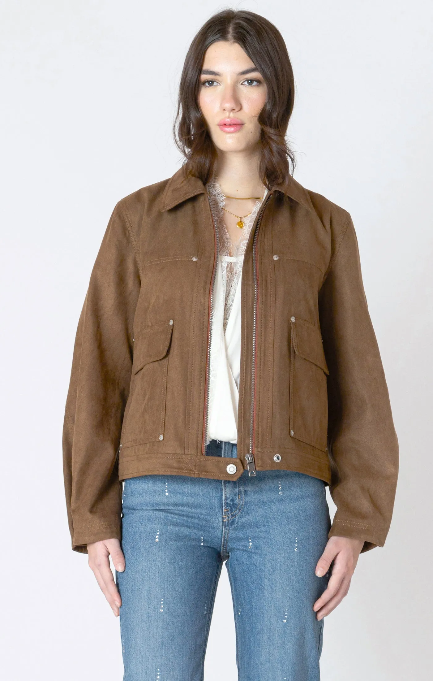 Georgia Vegan Suede Jacket-Dex sold by Uforia Muse