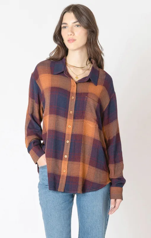 Plum Plaid Shirt-Dex sold by Uforia Muse