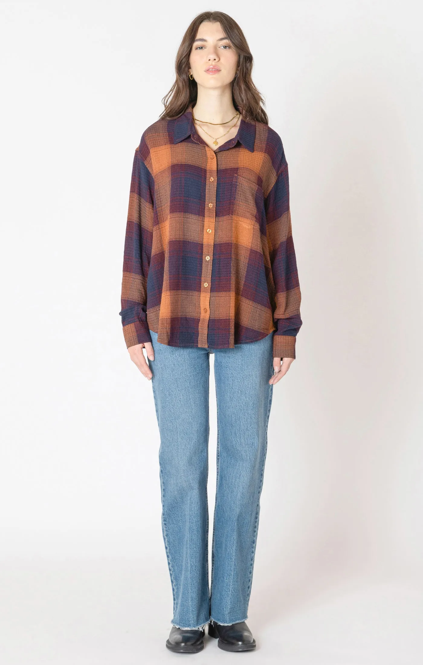 Plum Plaid Shirt-Dex sold by Uforia Muse product image thumbnail 3