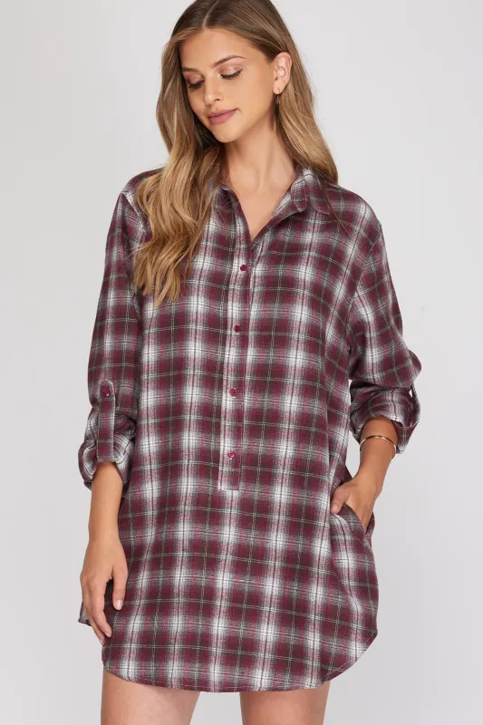 Plaid Tunic Dress sold by Uforia Muse