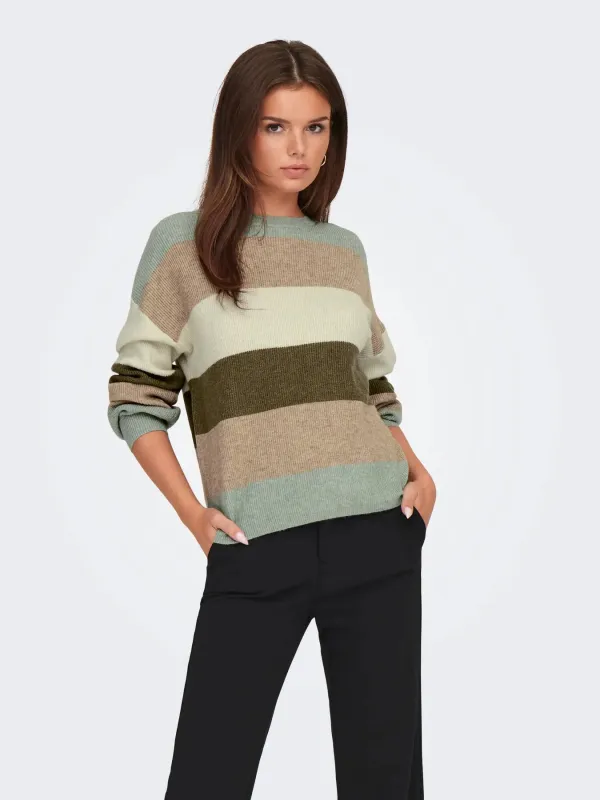 Atia Stripe Pullover-Moss-Only sold by Uforia Muse