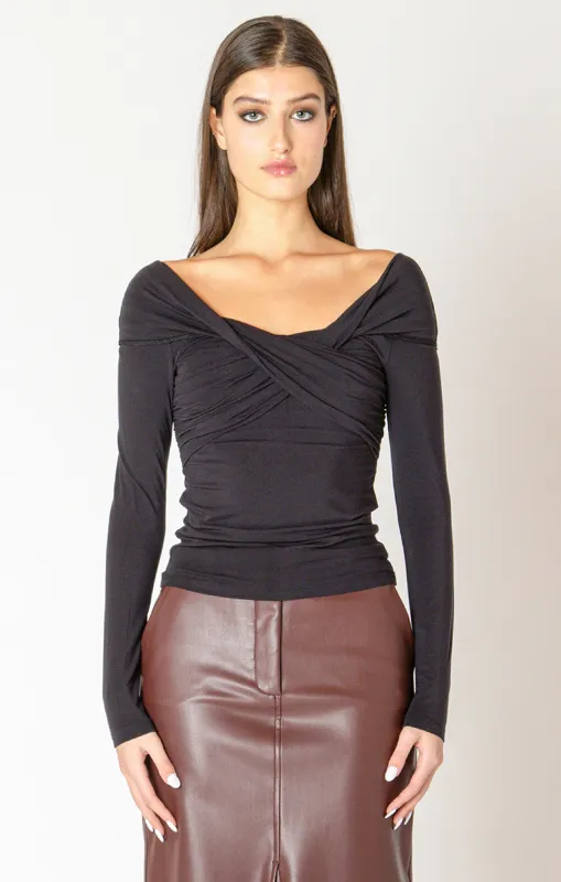 Dante Top- Black Tape sold by Uforia Muse