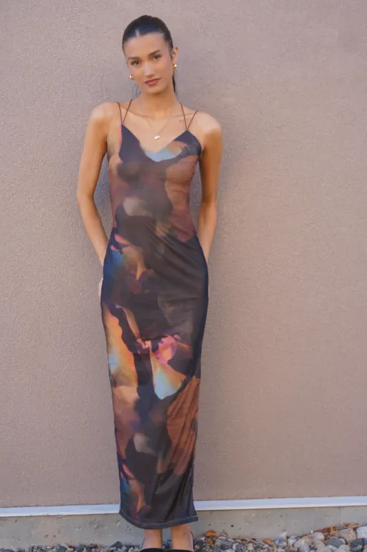 Watercolour Maxi Dress sold by Uforia Muse