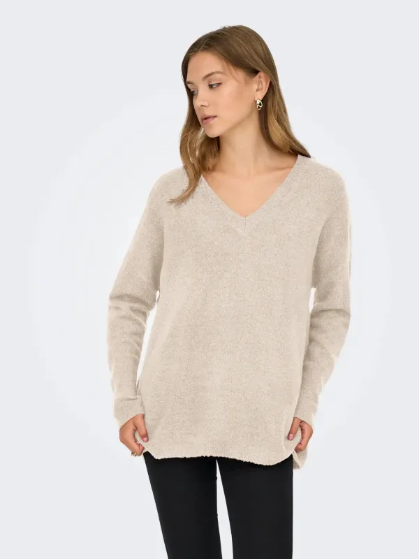 Talio V-Neck Knit-Whitecap-Only sold by Uforia Muse