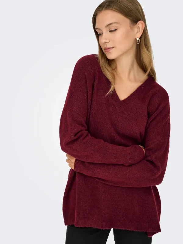 Talio V-Neck Knit- Cab Melange-Only sold by Uforia Muse