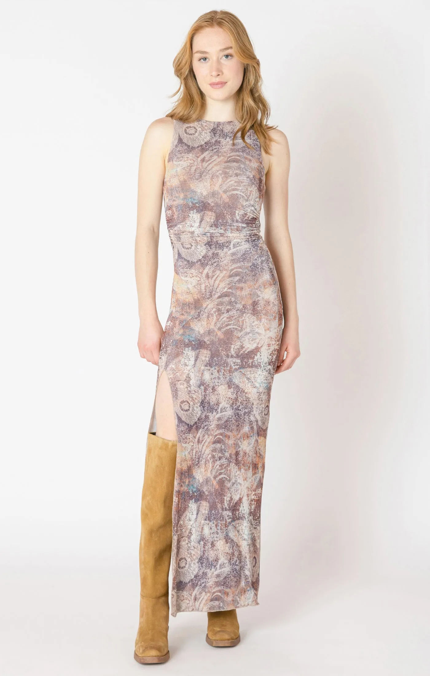Natural Abstract Dress-Dex sold by Uforia Muse