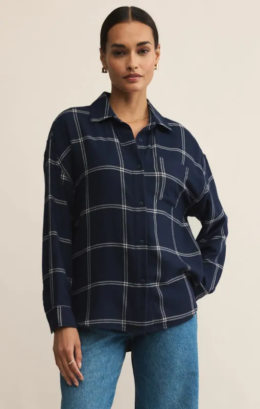 River Plaid Shirt-Z Supply sold by Uforia Muse