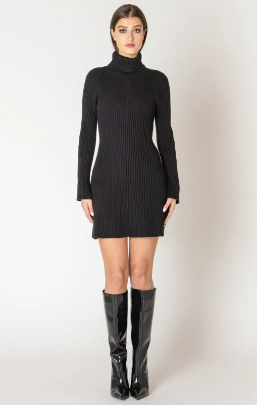 Essential Turtleneck Dress- Black Tape sold by Uforia Muse