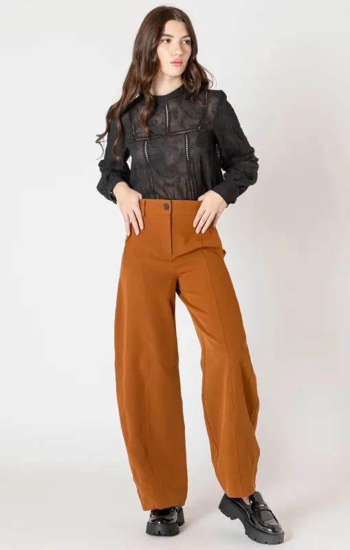 Caramel Barrel Trousers-Black Tape sold by Uforia Muse