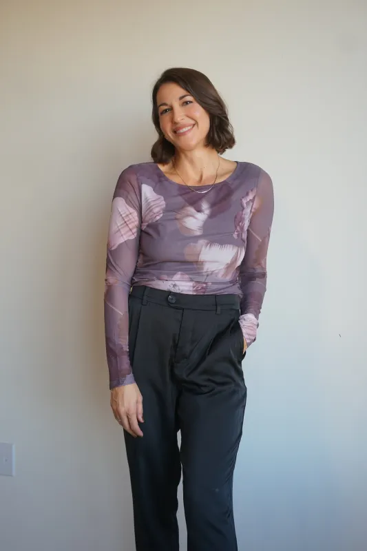 Mia Sheer Long Sleeve-Black Tape sold by Uforia Muse