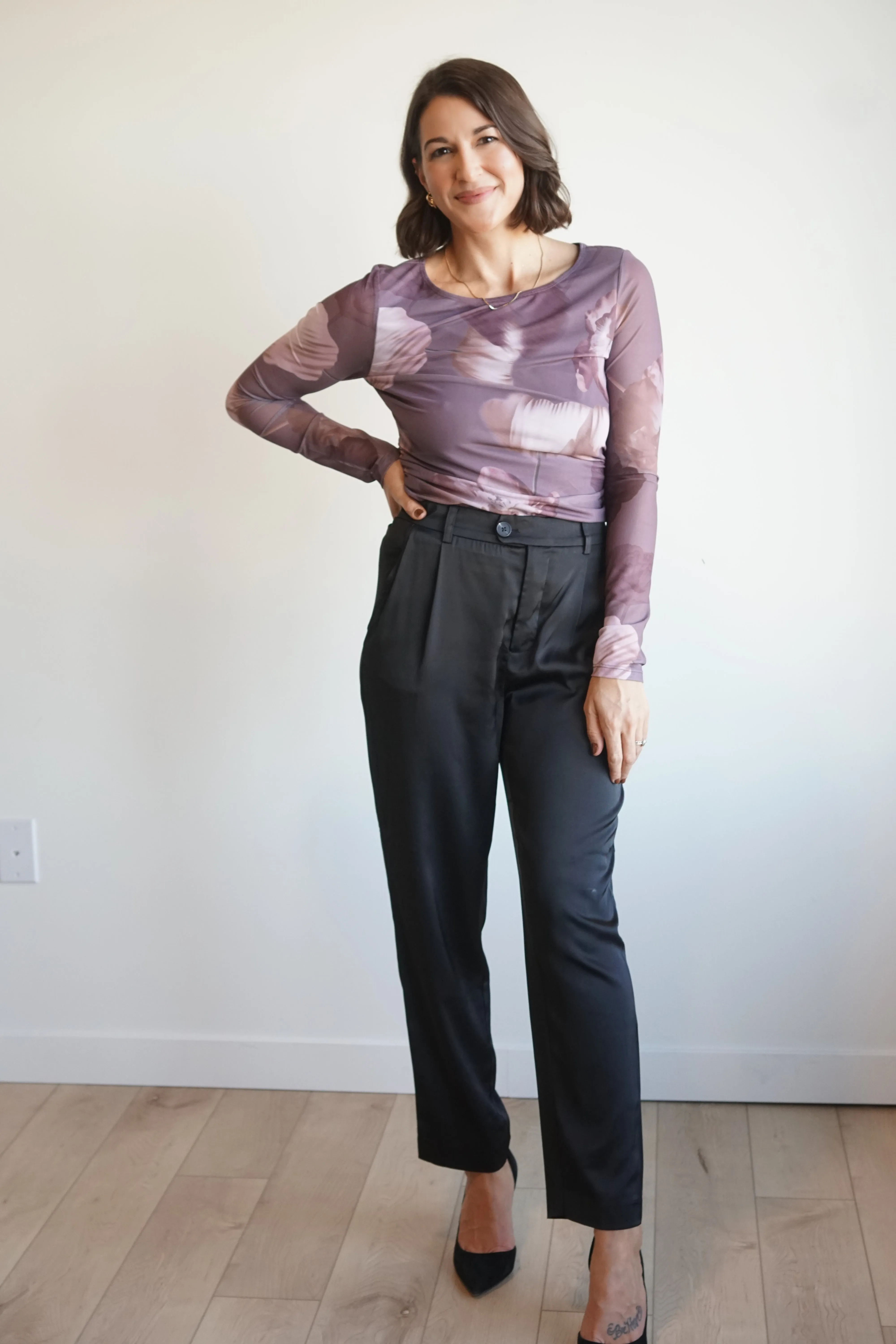 Mia Sheer Long Sleeve-Black Tape sold by Uforia Muse product image thumbnail 4