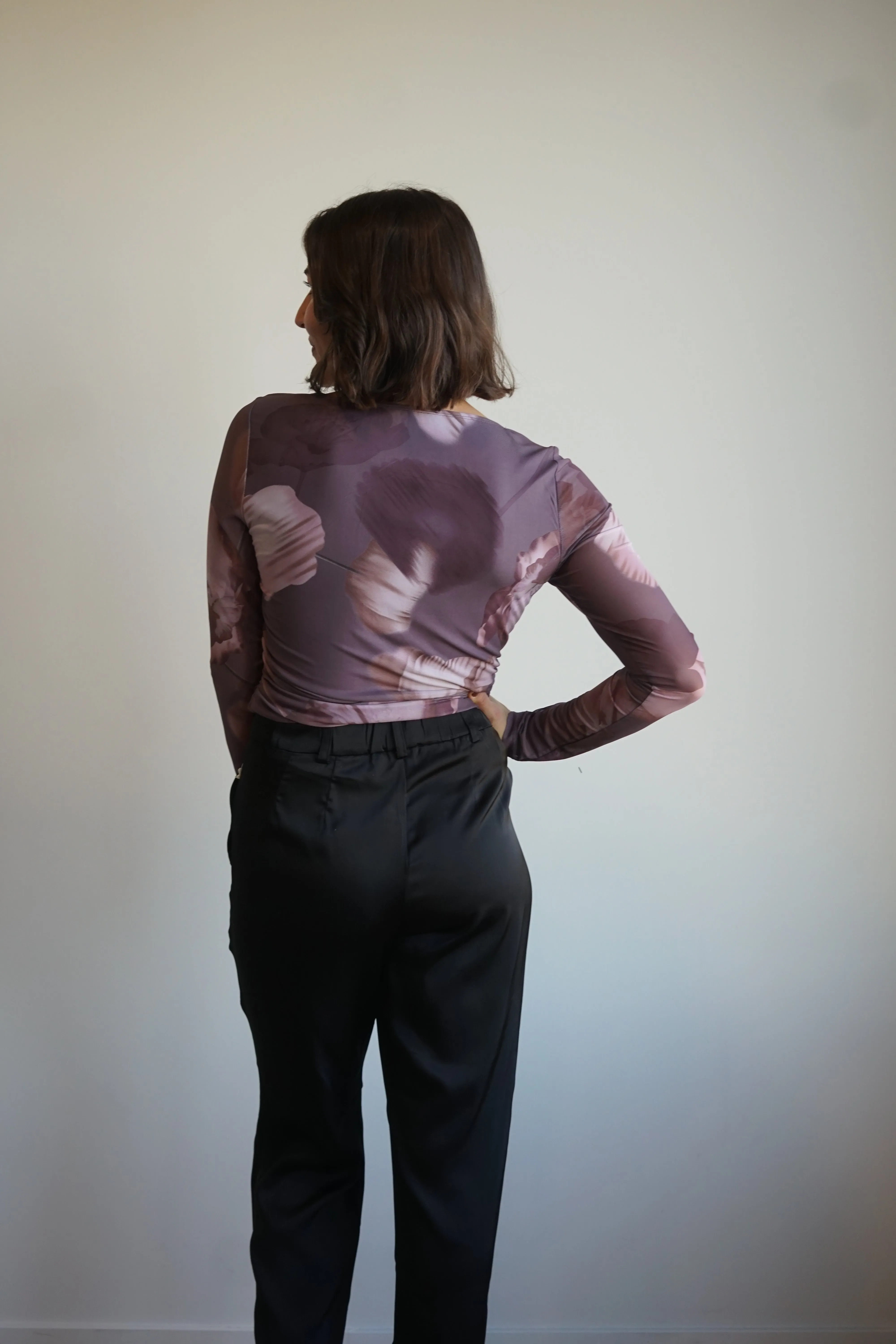 Mia Sheer Long Sleeve-Black Tape sold by Uforia Muse product image thumbnail 2