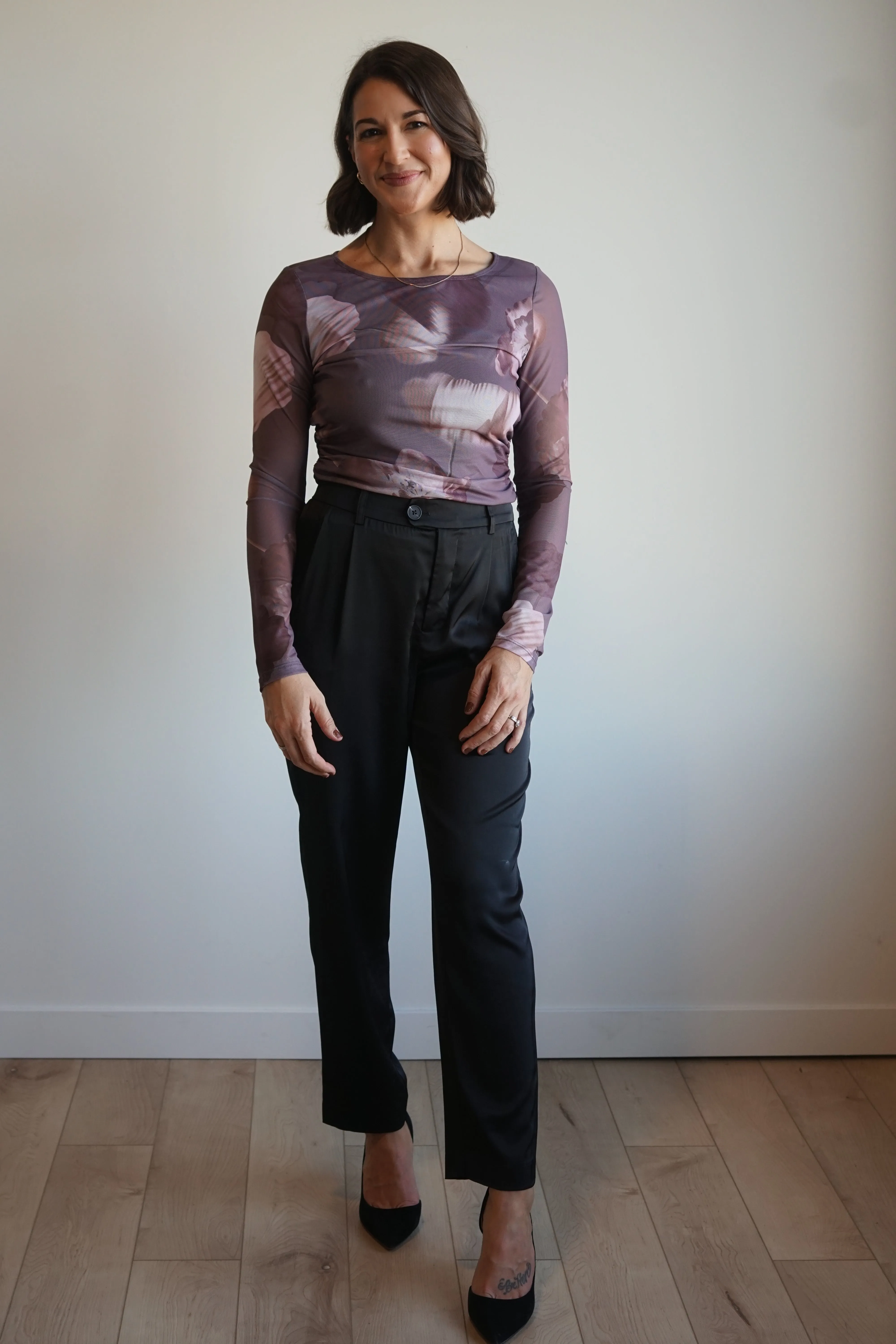 Mia Sheer Long Sleeve-Black Tape sold by Uforia Muse product image thumbnail 3