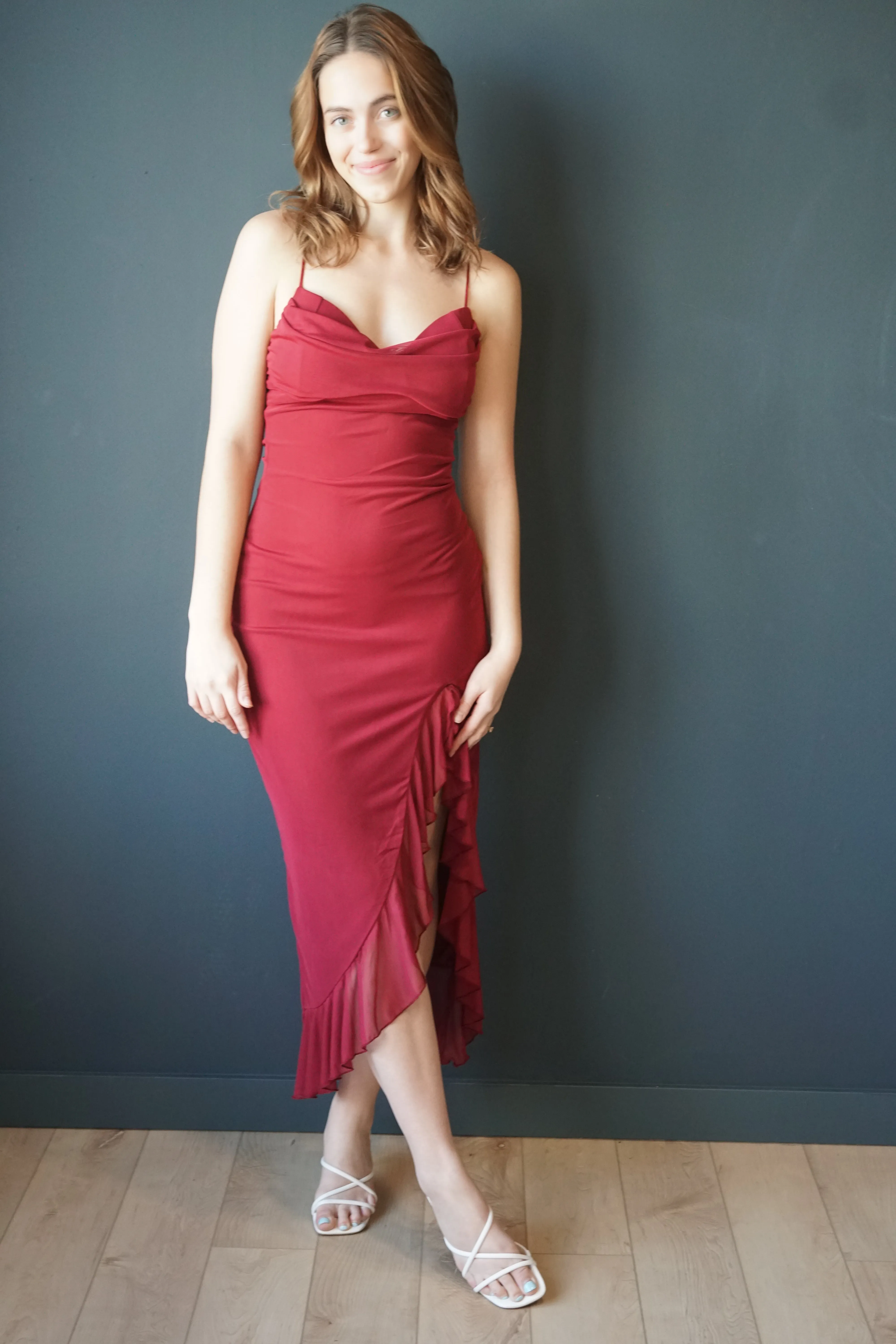 Goddess Dress-Dark Cherry sold by Uforia Muse product image thumbnail 3