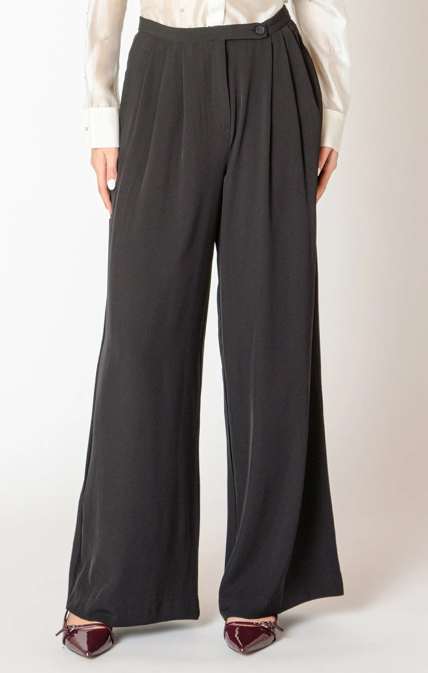 Flowy Trouser Pant- Black Tape sold by Uforia Muse product image thumbnail 3