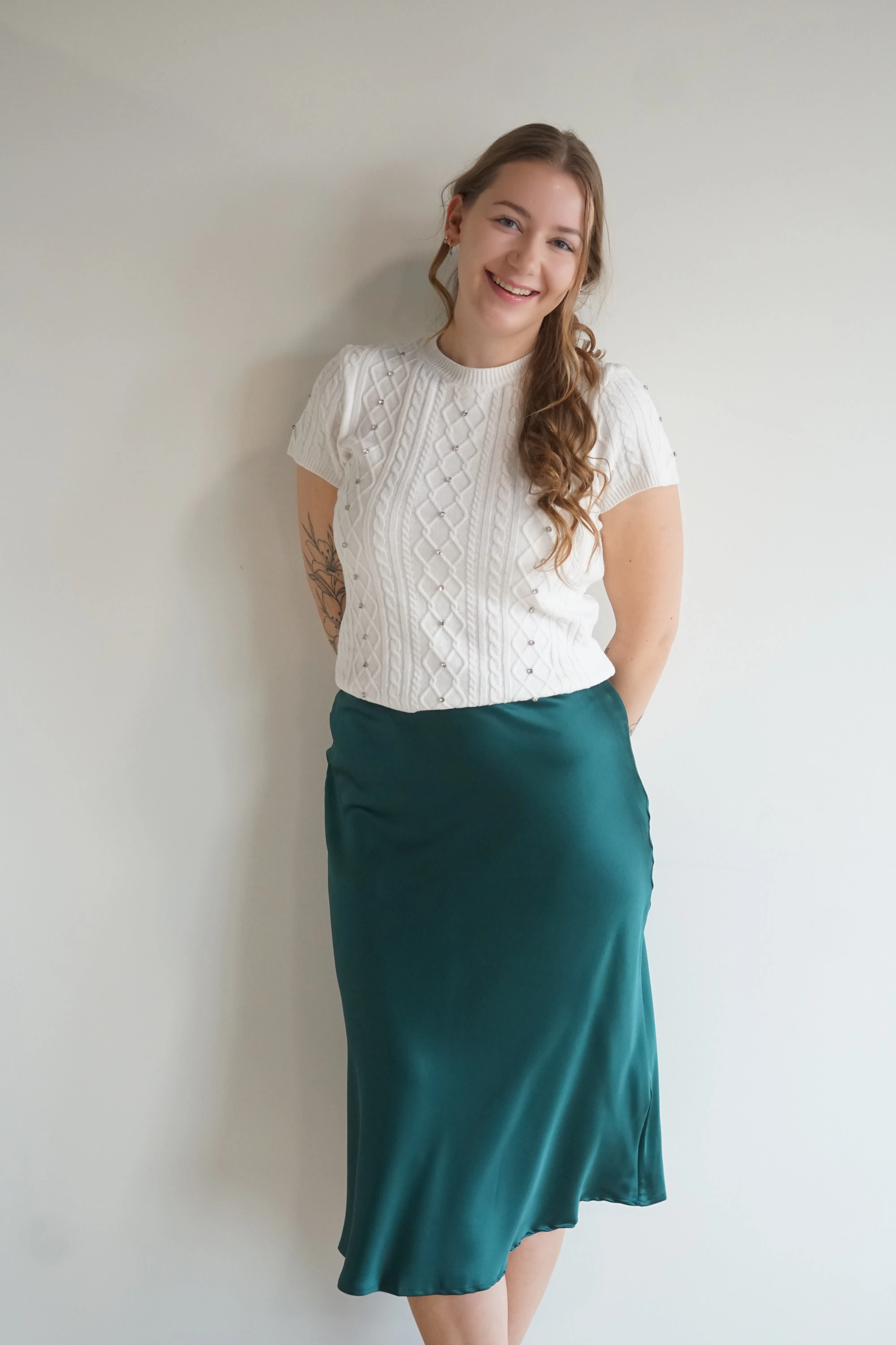 Enchantment Midi Skirt-Emerald sold by Uforia Muse product image thumbnail 2