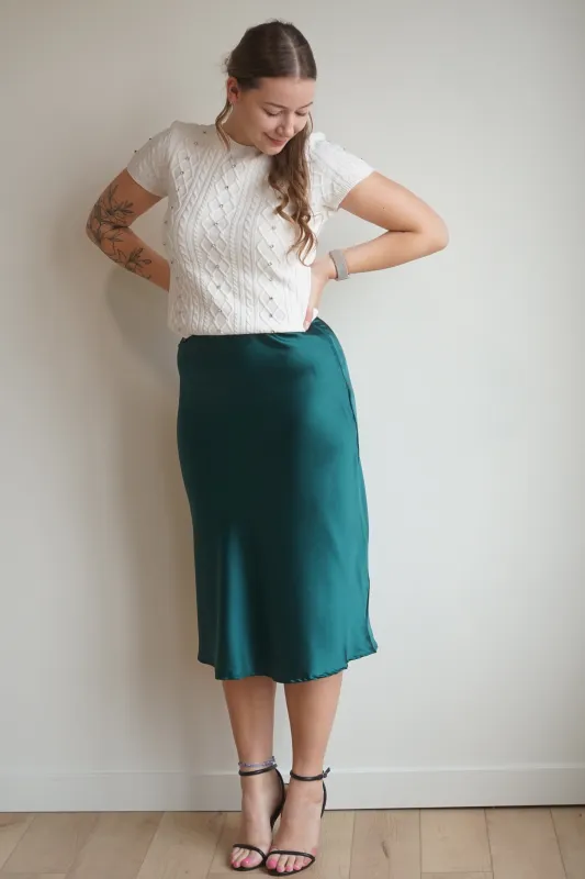 Enchantment Midi Skirt-Emerald sold by Uforia Muse