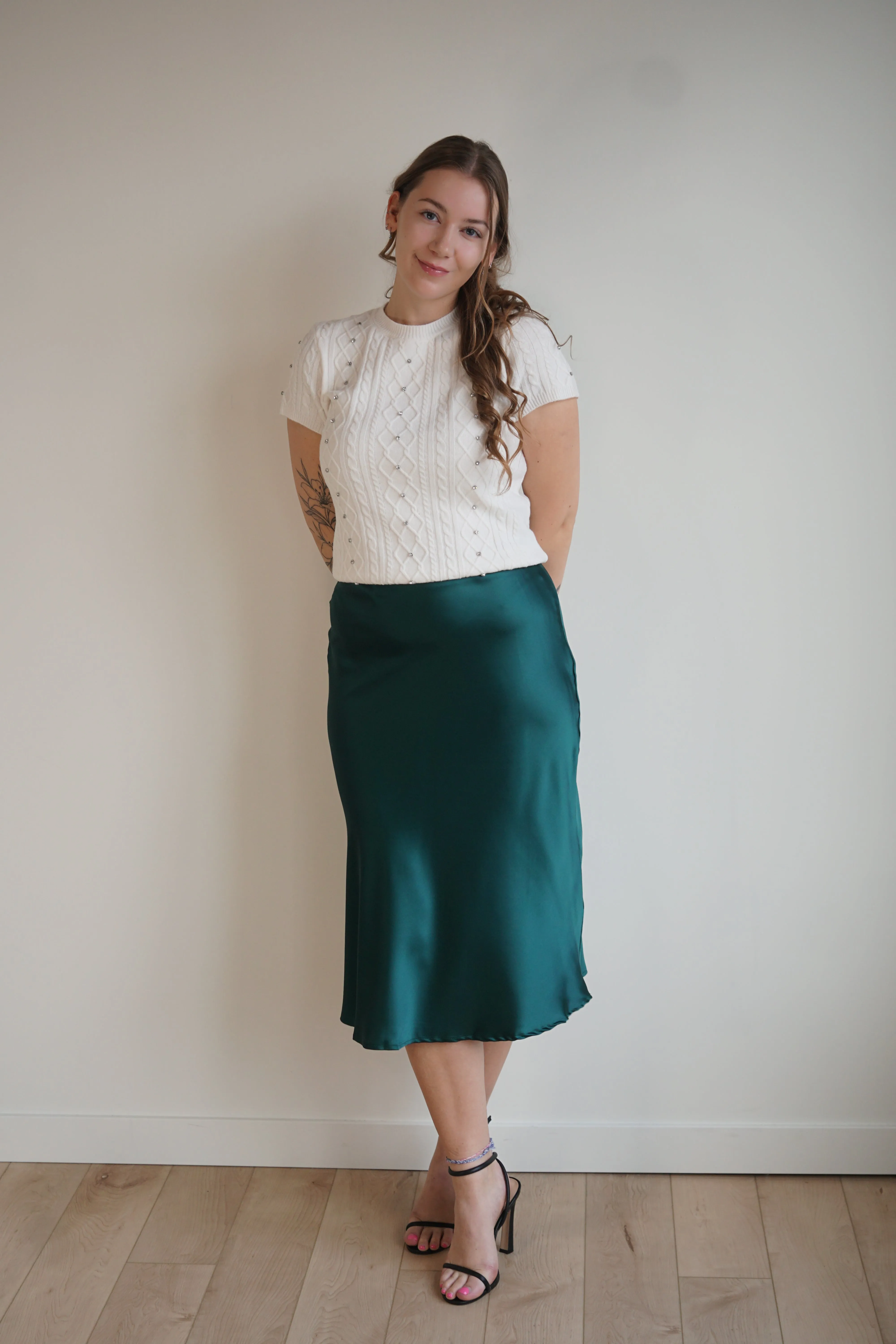 Enchantment Midi Skirt-Emerald sold by Uforia Muse product image thumbnail 3