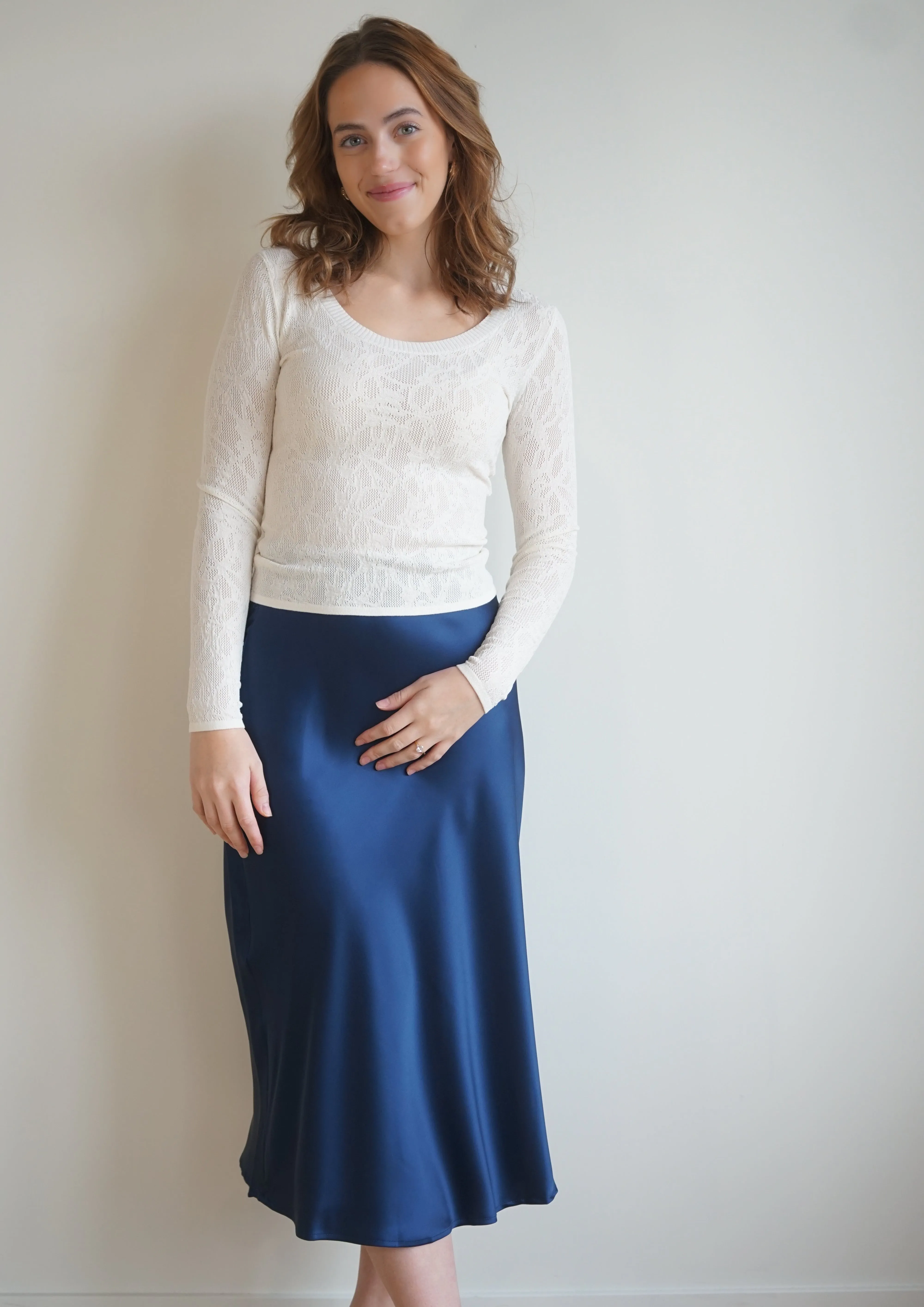 Enchantment Midi Skirt-Navy sold by Uforia Muse