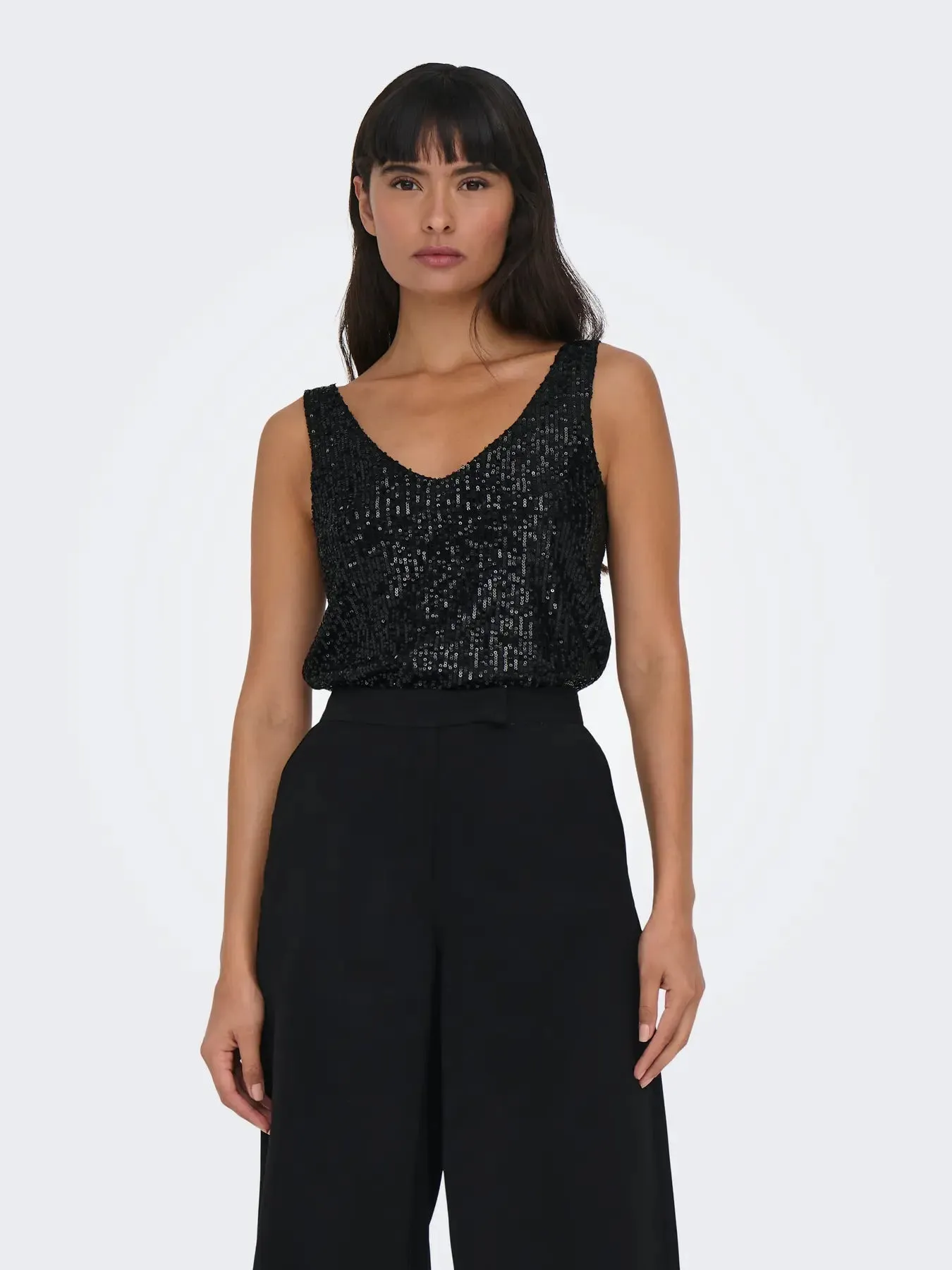 Lana Sequin Tank-Blk-Only sold by Uforia Muse