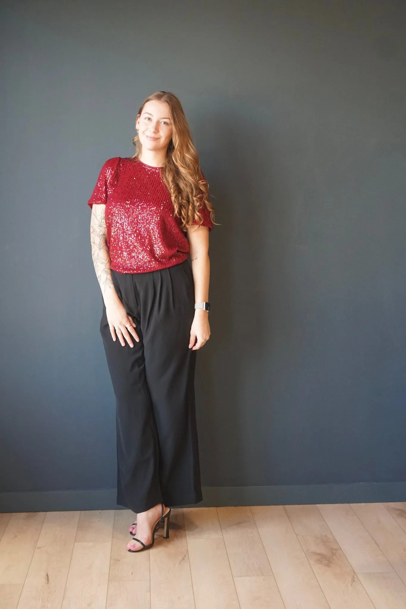 Lana Sequin Top-Wine-Only sold by Uforia Muse product image thumbnail 3