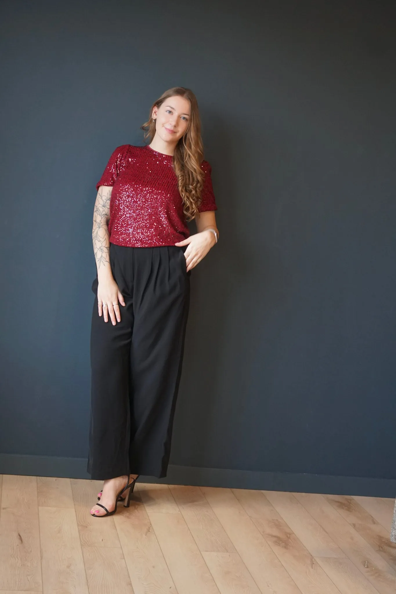 Lana Sequin Top-Wine-Only sold by Uforia Muse product image thumbnail 2