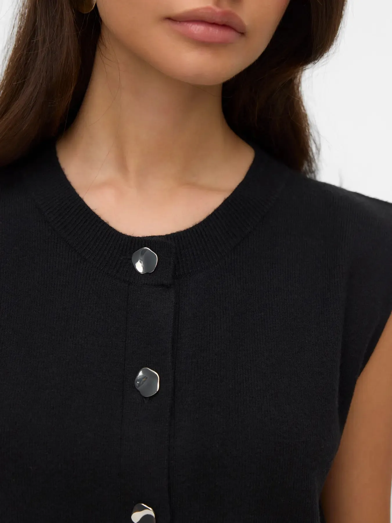 G Button Knit Vest- Vero Moda sold by Uforia Muse product image thumbnail 3