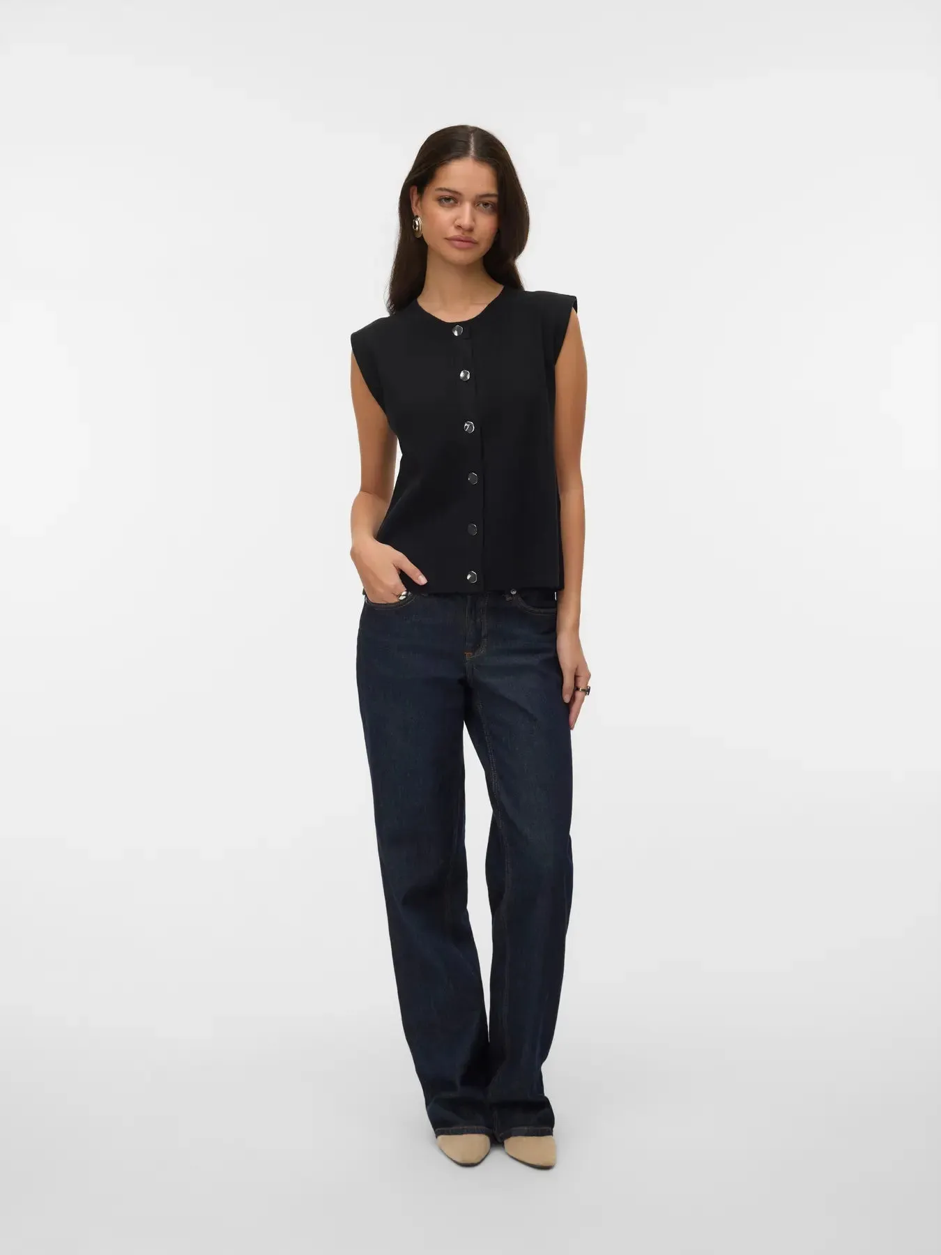 G Button Knit Vest- Vero Moda sold by Uforia Muse product image thumbnail 5