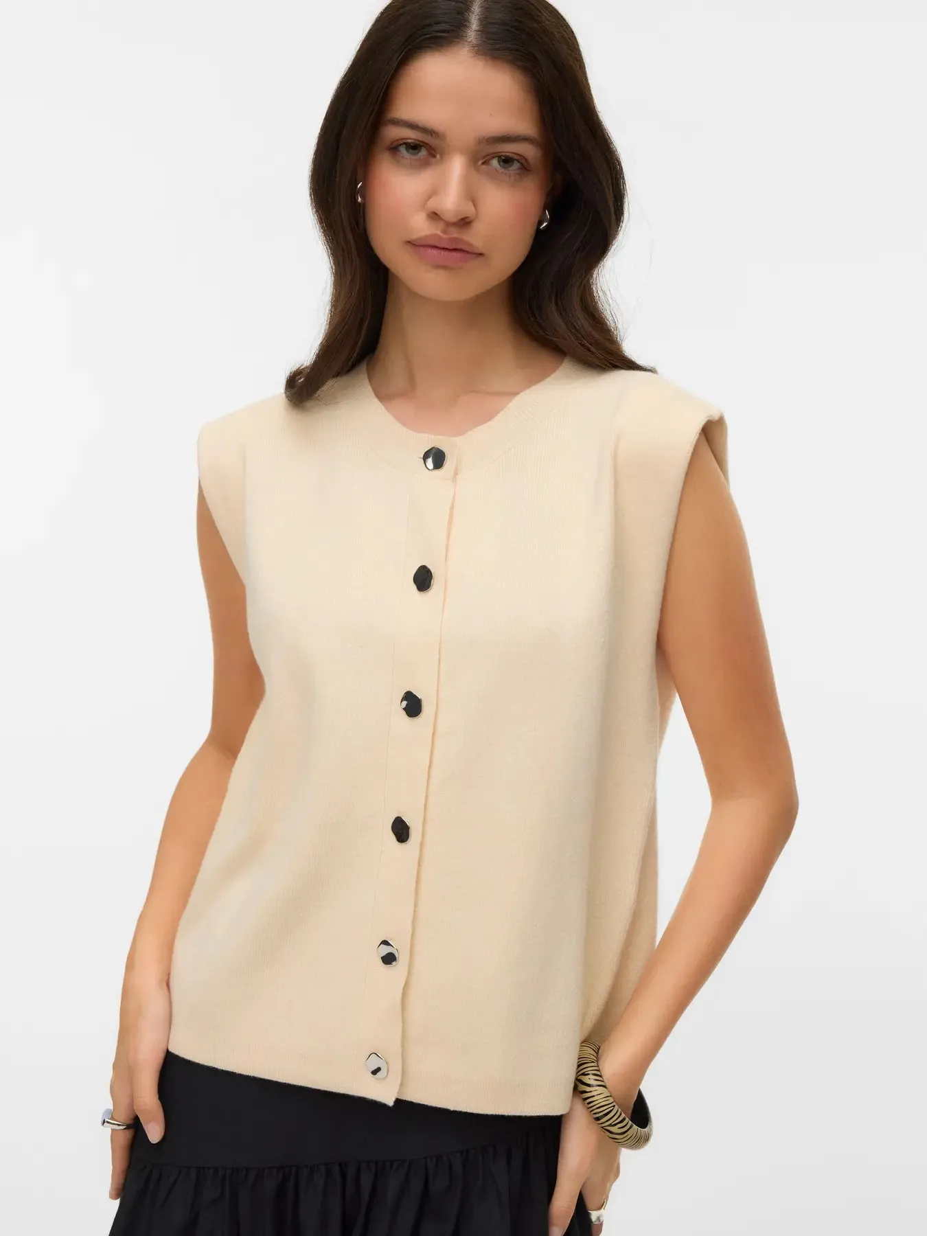 G Button Knit Vest- Vero Moda sold by Uforia Muse product image thumbnail 2