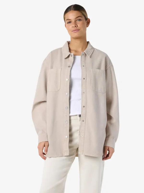 Alva Denim Shacket-Stone-Noisy May sold by Uforia Muse